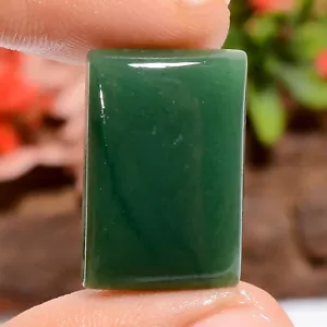 21 Ct Natural Rectangle Shape Green Aventurine Cabochon Loose Gemstone 23X15X5mm - Picture 1 of 4