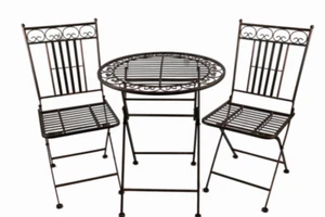 Tischset Culta aus Metall klappbar 3-tlg. - Gartenmöbel Sitzgarnitur - Bild 1 von 1