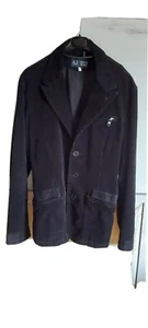 Giacca Blazer Armani Jeans Velluto a coste cotone nera usata una volta Perfetta - Foto 1 di 12