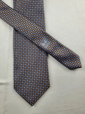 Corbatas Battistoni Bat 1203 Hombre Marrón Cuadros Seda Diseñador Italia Foto 1 de 4