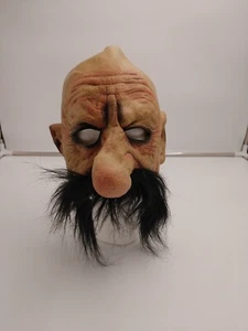 Vintage Don Post Rubber Halloween Mask 1999 2000 Studios Mustache Man Nose Bald - Picture 1 of 7