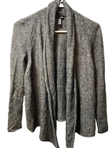 Aqua Cashmere Draped Open Front Cardigan Dark Gray Women's Size S long sleeve - Picture 1 of 9