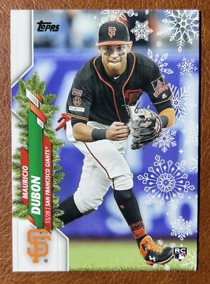 2020 Topps Holiday HW177 Mauricio Dubon Giants Rookie Baseball Card - Image 1 of 2