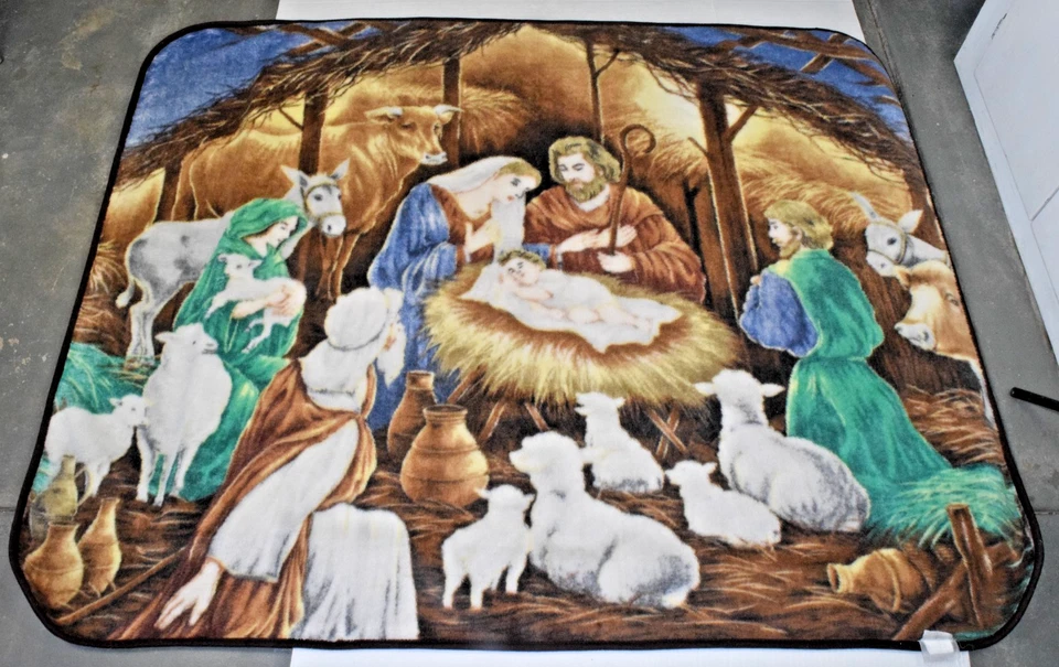 Manta Vintage Años 90 Belén NorthWest Co Luz Brillante Peluche 47.5 X 59 pulgadas Foto 1 de 4