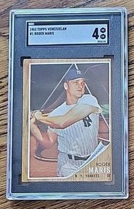 ROGER MARIS 1962 Topps Venezuelan #1  Rarity Recently SGC  4 Amazing Color! - Picture 1 of 2