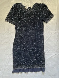 Stenay beaded dress Blue Mid Size 14 - Picture 1 of 5