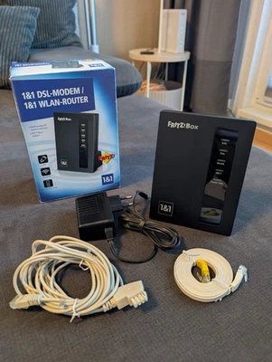 1&1 Fritz Box 7412 DSL-Modem/WLAN Router, Inkl. Netzteil und Anschlusskabel - Bild 1 von 4