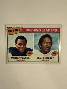 1976 NFL Rushing Leaders - Walter Payton & O.J. Simpson 1977 Topps Football #3 - Bild 1 von 2