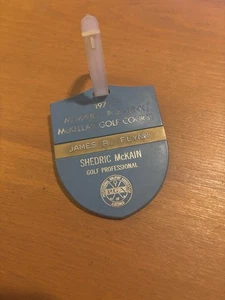 VINTAGE 1975 GOLF BAG TAG MEMPHIS (TN) McKellar Course SHEDRIC McKain PRO VG FS - Picture 1 of 2