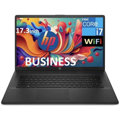 HP 17t-cn200 17.3" HD+ Intel Core i7-1255U 1.70GHz 64GB 2TB SSD W11P Laptop, Bk - Image 1 of 4