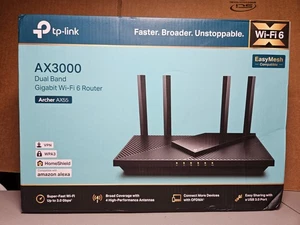 TP-Link AX3000 Dual-Band Gigabit Wi-Fi 6 Router - Archer AX55 - Picture 1 of 8