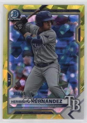2021 Bowman Chrome Draft Sapphire Edition Yellow /99 Heriberto Hernandez - Image 1 of 2