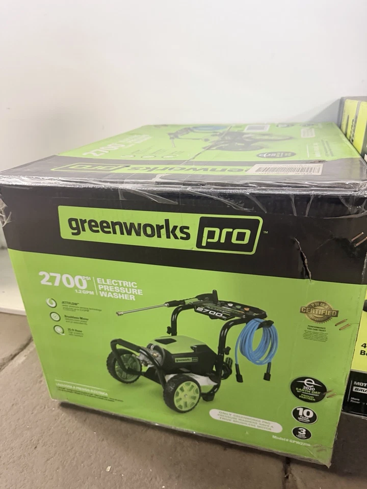 LAVADORA A PRESIÓN GREENWORKS ELÉCTRICA 2700 PSI 1,2 GPM - NUEVA # GPW2700 Foto 1 de 1