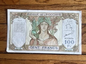 Rare Tahitian Banknote, French Tahiti, 100 Francs, 1961-1965, Undated, KM:14d - Picture 1 of 6