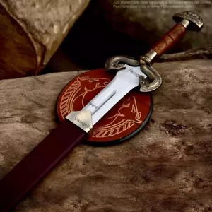 Hobbit Eowyn Sword of Rohan LOTR Cosplay Costume Anduril Gift Scabbard & Plaque - Picture 1 of 3