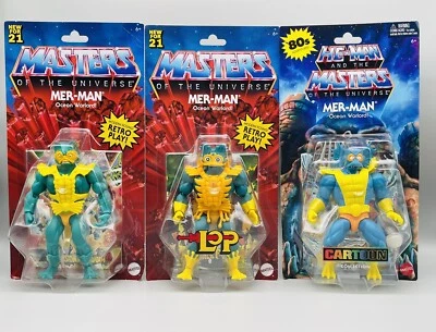 LOTE DE 3 figuras de acción Masters of the Universe Mer-Man Mattel MOTU Foto 1 de 4