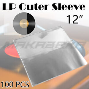 100pcs Sleeves Outer LP Music Durable for 12" Vinyl Record Plastic Record Cover~