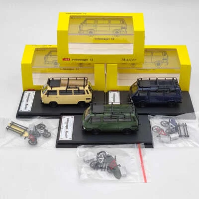 Furgoneta 1:64 Master 1985 VW T3 Multivan y Porsche B32 con accesorios modelo de coche juguetes Foto 1 de 4