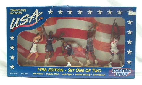 TEAM USA BASKETBALL NBA STARTING LINEUP ACTION FIGURE Toy SET #1 Kenner 1996 NEW Cover