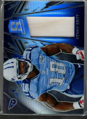 B2037- 2013 Panini Spectra Materials Spectra Blue #46 Kenny Britt Jersey /99 - Image 1 of 2