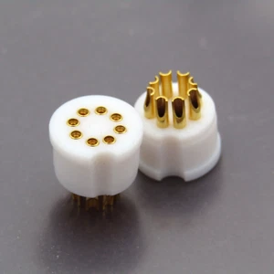 ( 2 PCS ) IC Socket 8 Pin Round TO-5 Can Gold Plated White -- NOS - Picture 1 of 1