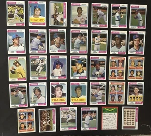1974 Topps CHICAGO Cubs COMPLETE TEAM Set of 34 BILLY WILLIAMS Madlock SANTO - Picture 1 of 3