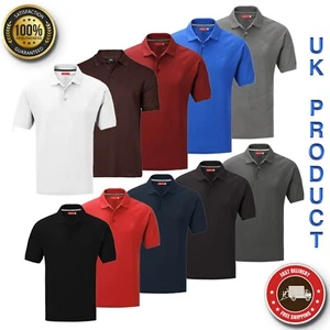 Herren schwere Mischung 100 % Baumwolle hochwertige kurzärmelige Pique Poloshirts Top T-Shirt - Bild 1 von 35