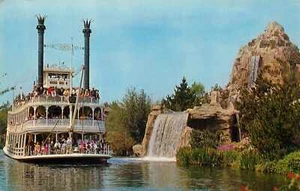 Postkarte Mark Twain Dampfschiff Disneyland Cascade Peak Frontierland - Bild 1 von 2