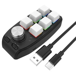 Gaming Mini Programming Macro Keyboard RGB Custom Knob Keyboard 6 Keys 1 Knob r - Picture 1 of 12