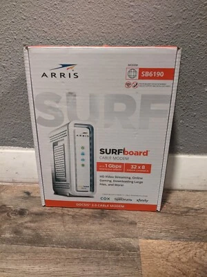 Sealed ARRIS Surfboard SB6190 1Gbps Cable Modem DOCSIS 3.0 ArrisWarranty6/19/27 - Image 1 of 4