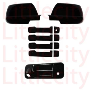ESPEJO CUBIERTA NEGRA PARA 07-10 11 12 13 TOYOTA TUNDRA CREWMAX + MANGO + puerta trasera con C - Imagen 1 de 1