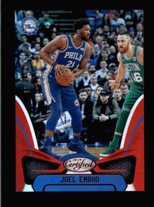 JOEL EMBIID 2018/19 PANINI CERTIFIED #3 RED PARALLEL #104/299 AY2702