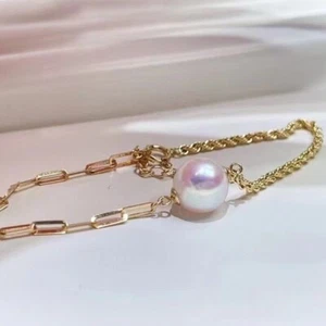 Gorgeous HUGE AAAAA 11-12mm south sea White ROUND pearl Bracelet 925s.. - Picture 1 of 4