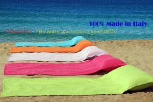 Telo mare asciugamano Uomo Donna con CUSCINO | spugna di cotone piscina doccia - Imagen 1 de 12