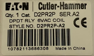 EATON CUTLER HAMMER D2PR2P 6 VAC DPDT Relay - Picture 1 of 3