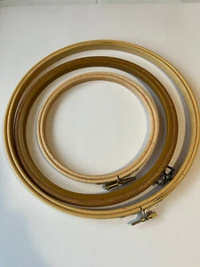 3 Bamboo/Plastic Embroidery Hoops - Cross Stitch Sewing Ring - Sizes 6"/8"/10" - Picture 1 of 4