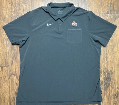 Nike On-Field Ohio State Dri-Fit Polo Shirt Men's Size XXL - Breast Pocket Cover