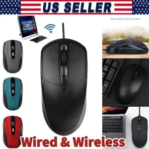 USB 2.0 Optical Wired Scroll Wheel Mouse PC Laptop Notebook Desktop Black Mice - Picture 1 of 15