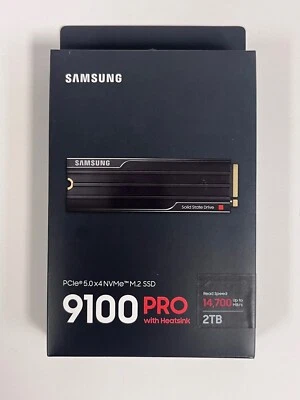 New SAMSUNG SSD 9100 PRO with Heatsink 2TB PCIe 5.0x4 M.2 2280 MZ-VAP2T0CW - Image 1 of 3