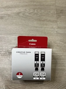 Canon Creative Park Premium 2 Ink Cartridges 250XL PGBK Black 22 ml New In Box - Photo 1/2