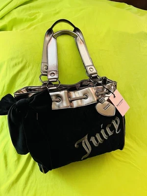  Juicy Couture Daydreamer 'Vintage Dreams' Tote Bag Liquorice/ Gunmetal New - Image 1 of 4