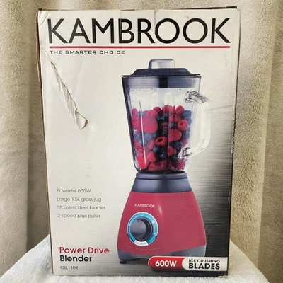 Red Kambrook 600W Power Drive Blender (1.5L) w Glass Jar. - image 1 of 4