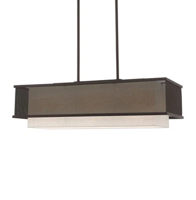 Livex Lighting 41204 Bronze Braddock 3-Light 30"W Linear Chandelier - Image 1 of 4