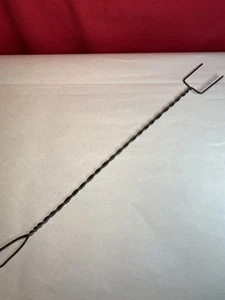Vintage Primitive Kitchen Fork 2-Tine Twisted Wire 19'' Long - Picture 1 of 8