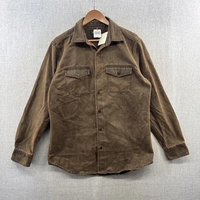 NEW Orvis Timber Creek Shirt Mens Medium Brown Brushed Suede Long Sleeve Pockets - Image 1 of 4