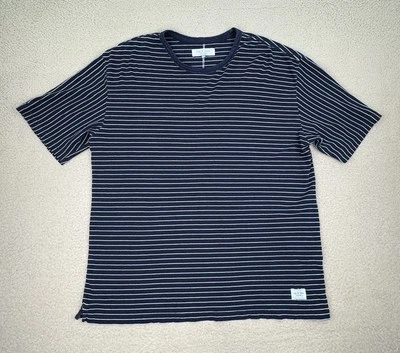 Camiseta Rag & Bone Para Hombre Grande Azul Rayas Manga Corta Cuello Redondo Informal Foto 1 de 4