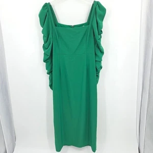 Antonio Melani Elena Midi Dress Size 12 Green Holiday Party Xmas Christmas Chic - Picture 1 of 10