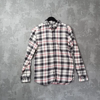 French Connection Flannel Shirt Mens Large Black White Red Checkered Button-Down - Image 1 of 4