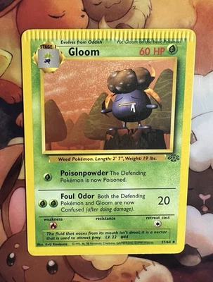 Crimped Miscut WoTC Pokemon TCG Gloom 37/64 Jungle Set Crimped Error Card - Image 1 of 4