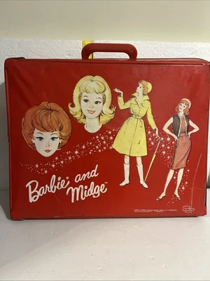 Vintage 1964 Barbie and Midge Red Carrying Case without Inside Compartments - Image 1 of 4